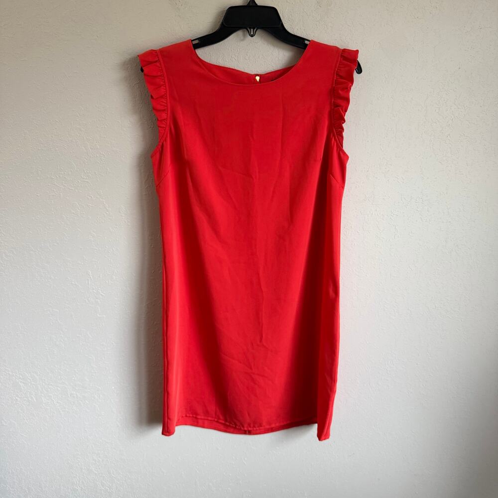 Cynthia Rowley Orange Ruffle Sleeve Knee Length Shift Dress Womens 6
